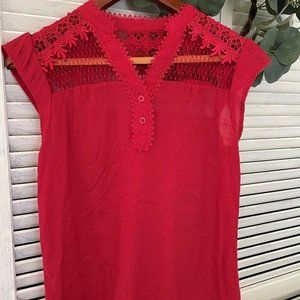 Sweet Wanderer Women's Red Blouse- "S"     KA3-32